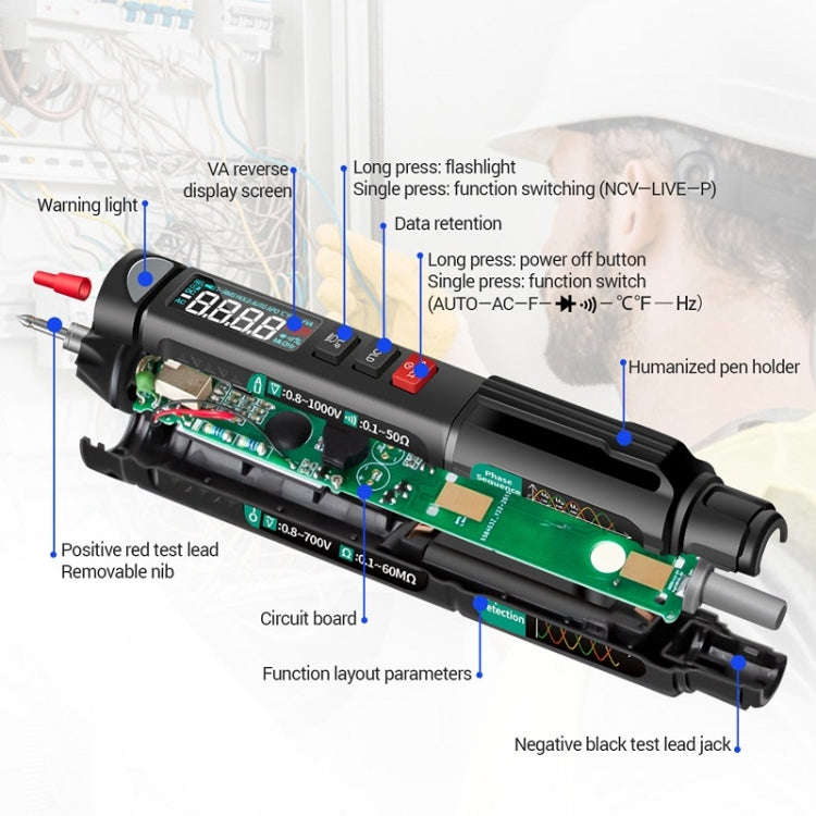 ANENG Multifunction Intelligent Measurement High Precision Multimeter, Model: A3007 With Accessories