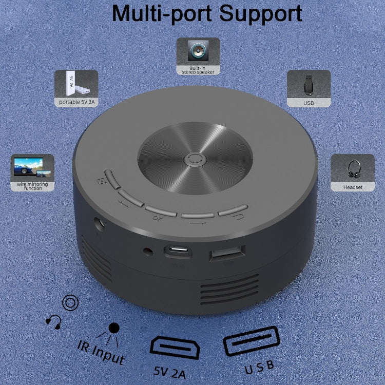 YT200 320 X 180P LED HD Mini Projector USB Powered Support Wired Connection Phone Screen(White)
