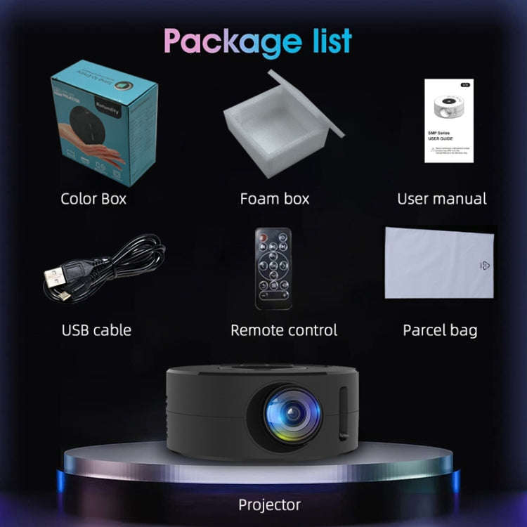 YT200 320 X 180P LED HD Mini Projector USB Powered Support Wired Connection Phone Screen(White)
