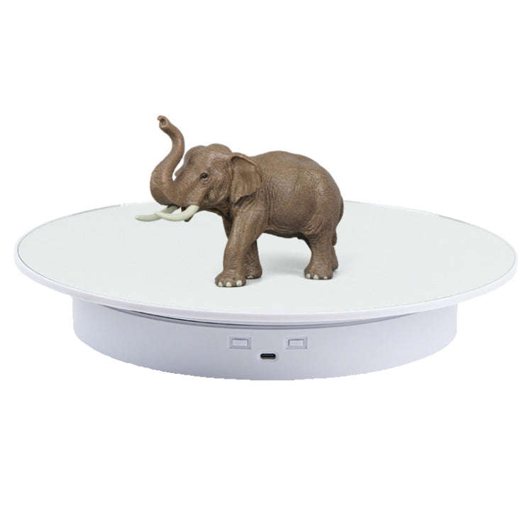 32cm Electric Turntable for Photography With Speed Direction Adjustment, Color: White Mirror