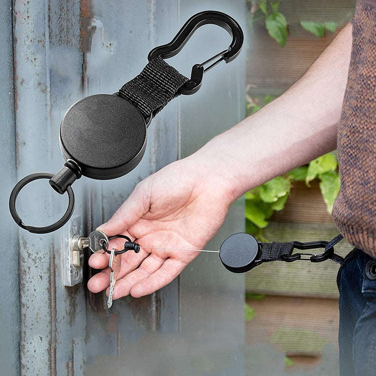 Retractable High Elastic Wire Rope Gourd Shaped Key Chain, Size: Medium