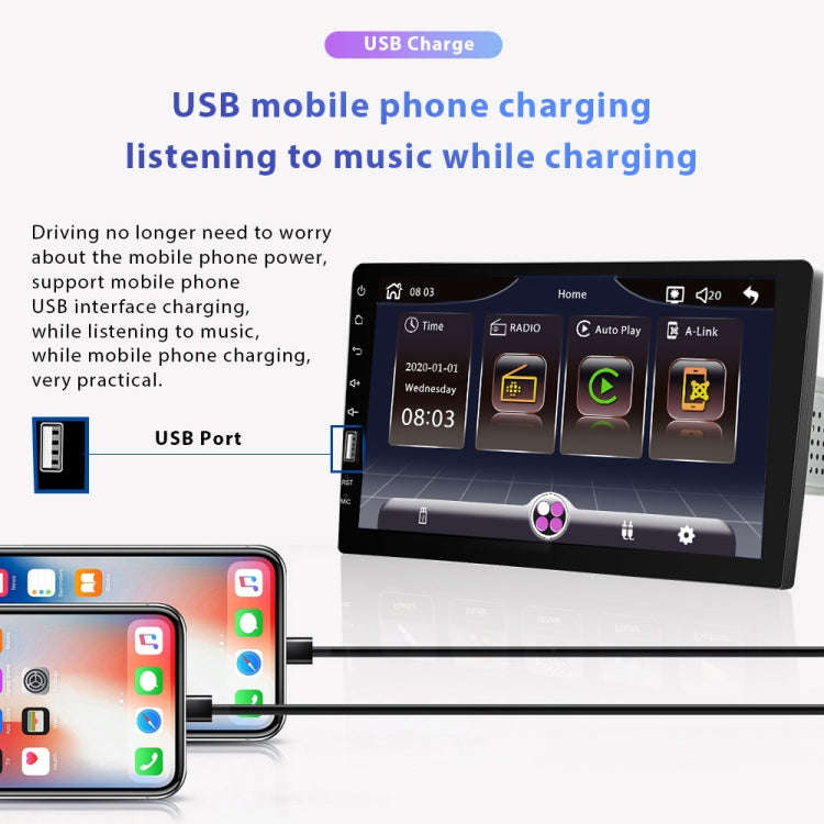 Q3570 9 inch Carplay Single Spindle MP5 Player, Style: Standard