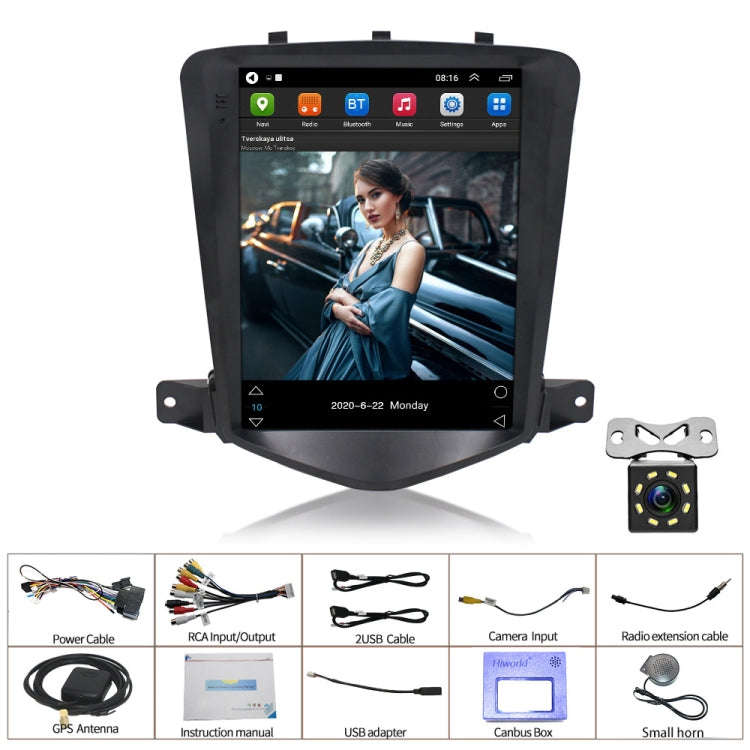 For Chevrolet Cruze 9.7 inch Navigation Integrated Machine, Style: Standard+8 Light Camera(2+32G)