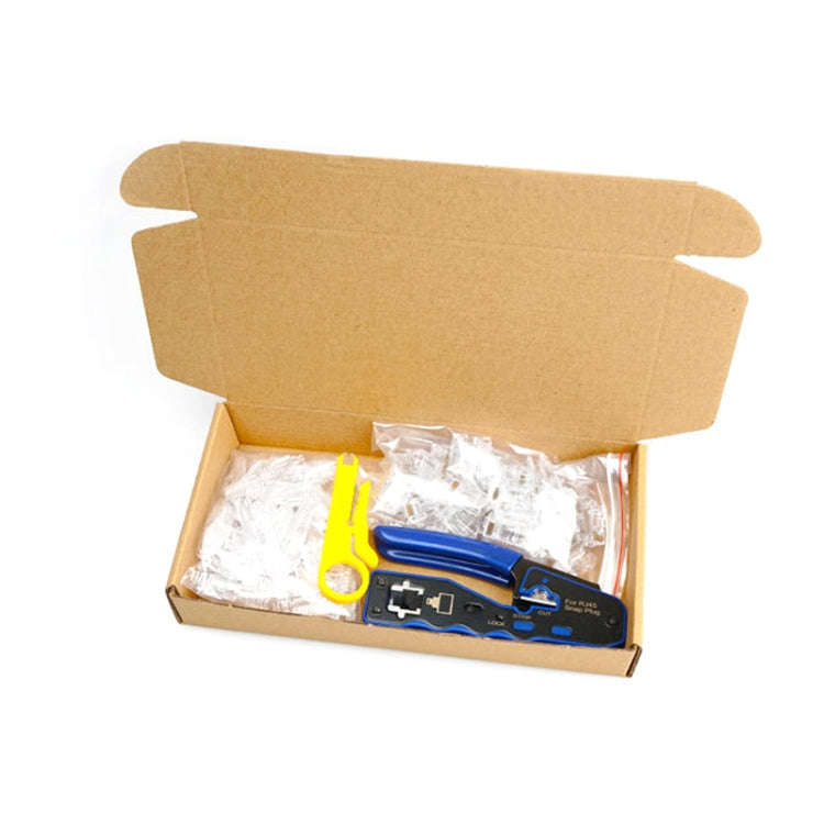 Rj45 8P Through-hole Crystal Head Connector Jacket Network Tool Stripping Wire Cable Pliers Set(B...