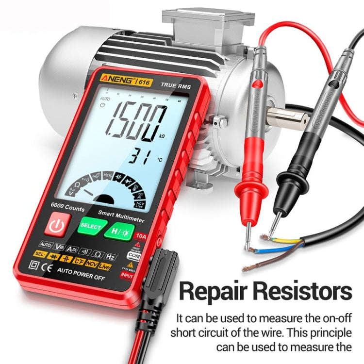 ANENG 616 Automatic High-precision Digital Display Capacitance Multimeter, Color: Red(Color Box)