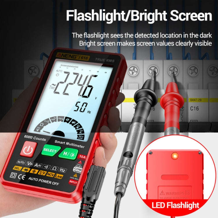 ANENG 616 Automatic High-precision Digital Display Capacitance Multimeter, Color: Red(Color Box)