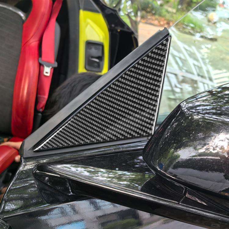 For Chevrolet Corvette C8 4pcs /Set External A-Pillar Decorative Sticker(Black)