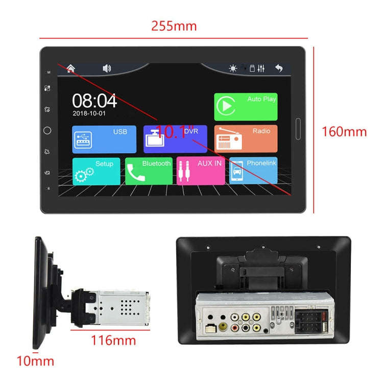 1310C 10.1 inch Car Full Screen Touch HD MP5 Wired Carplay Player, Style: Standard+8 Light Camera