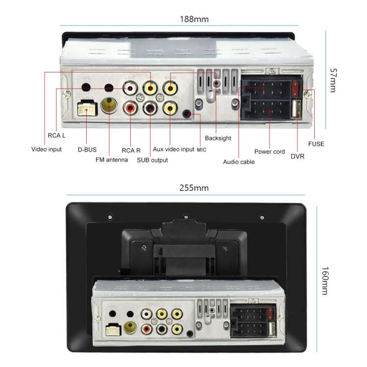 1310C 10.1 inch Car Full Screen Touch HD MP5 Wired Carplay Player, Style: Standard+8 Light Camera