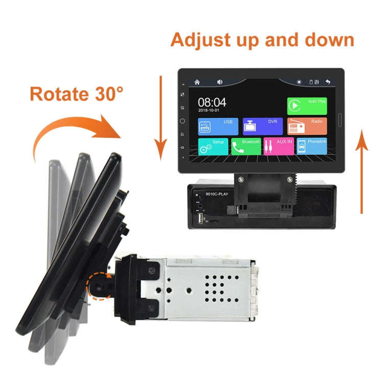 1310C 10.1 inch Car Full Screen Touch HD MP5 Wired Carplay Player, Style: Standard+8 Light Camera
