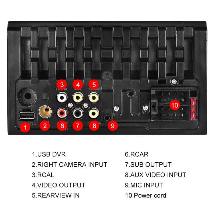 7622C 6.2 inch Dual Spindle HD Car Universal MP5 Carplay Player, Style: Standard+4 Light Camera