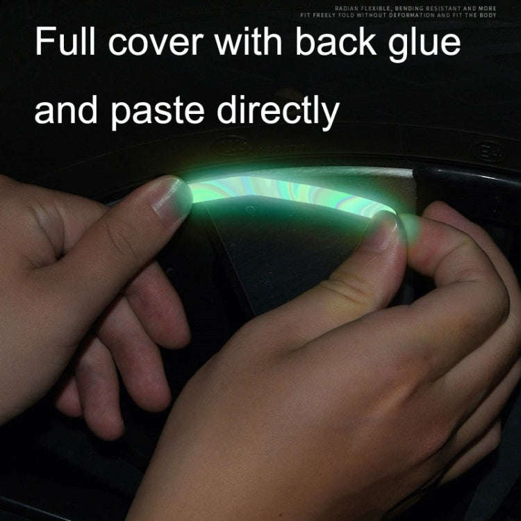 20pcs /Set Car Rainbow Wheel Hub Reflective Stickers Tire Luminous Warning Decoration, Color: Purity