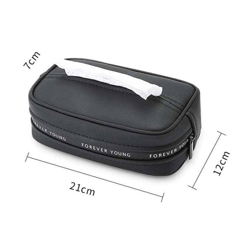 Multifunctional Car Chair Back Hanging Tissue Box(Black)