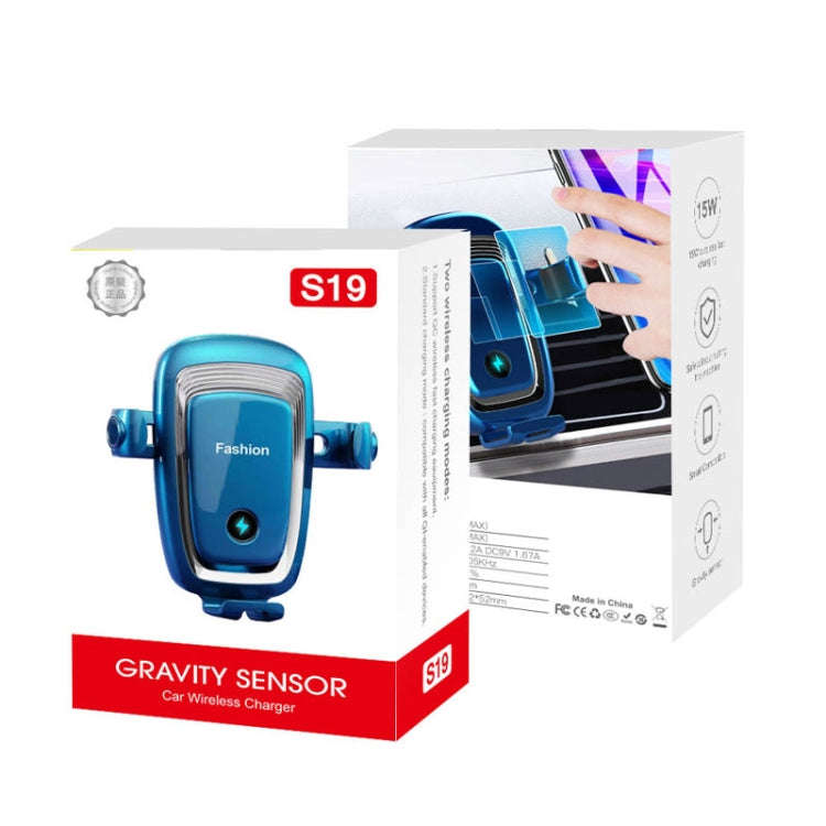S19 15W Gravity Car Phone Wireless Charging Stand(Black)