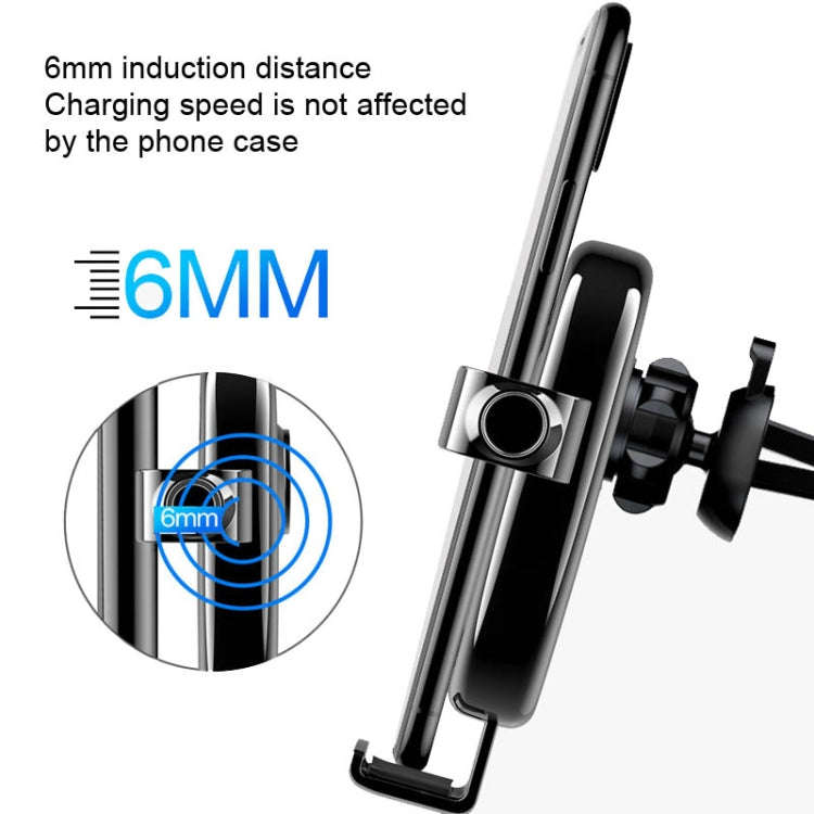 S19 15W Gravity Car Phone Wireless Charging Stand(Black)