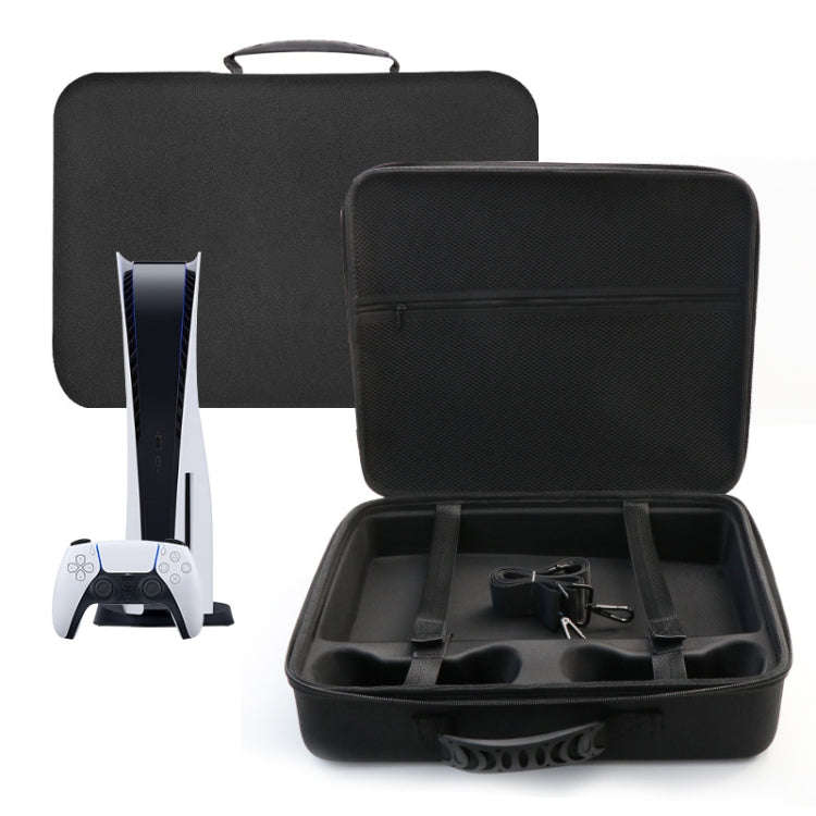 For PS5 Slim Game Console EVA Storage Bag Handbag Carrying Case(1959 Black)