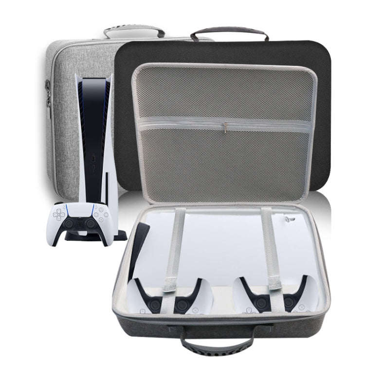 For PS5 Slim Game Console EVA Storage Bag Handbag Carrying Case(1959 Black)