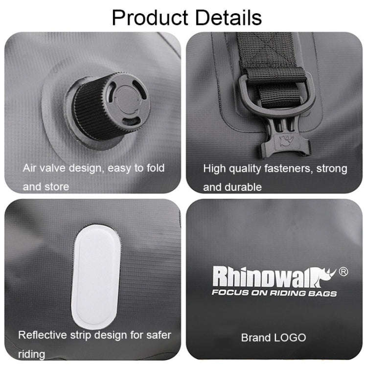 Rhinowalk MT20450 45L Large Capacity Portable Waterproof Motorcycle Tail Bag(Black)