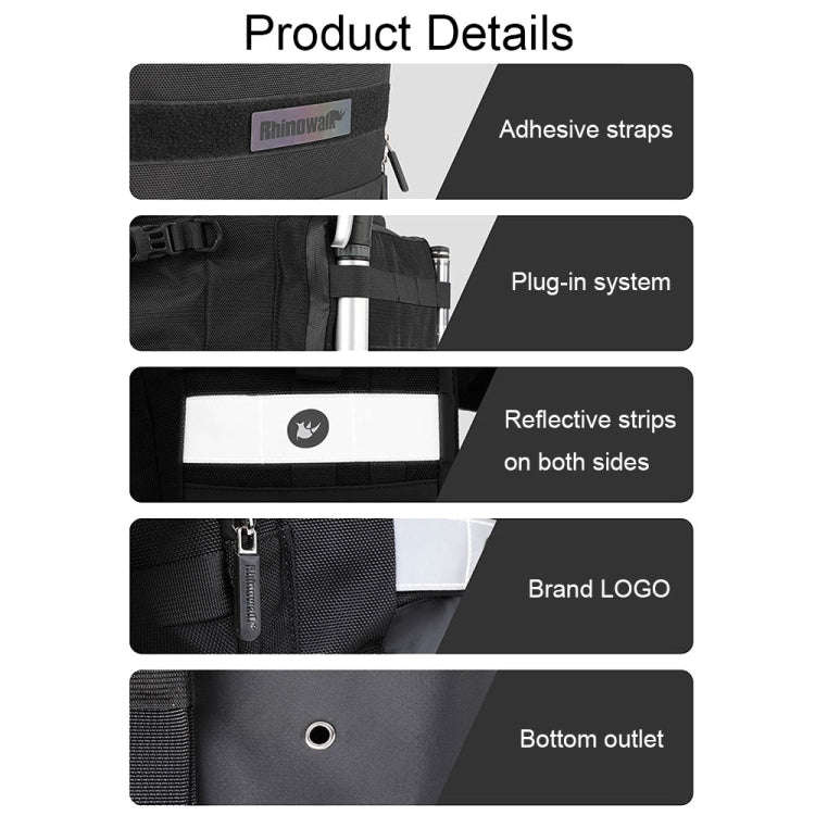Rhinowalk MT2040 20L Large Capacity Waterproof Quick Release Motorcycle Side Bag(Black)