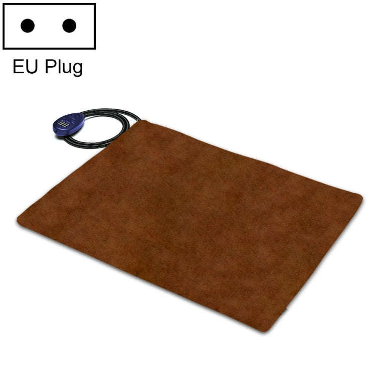 40x30cm Coffee 12V Low Voltage Multifunctional Warm Pet Heating Pad Pet Electric Blanket(EU Plug)