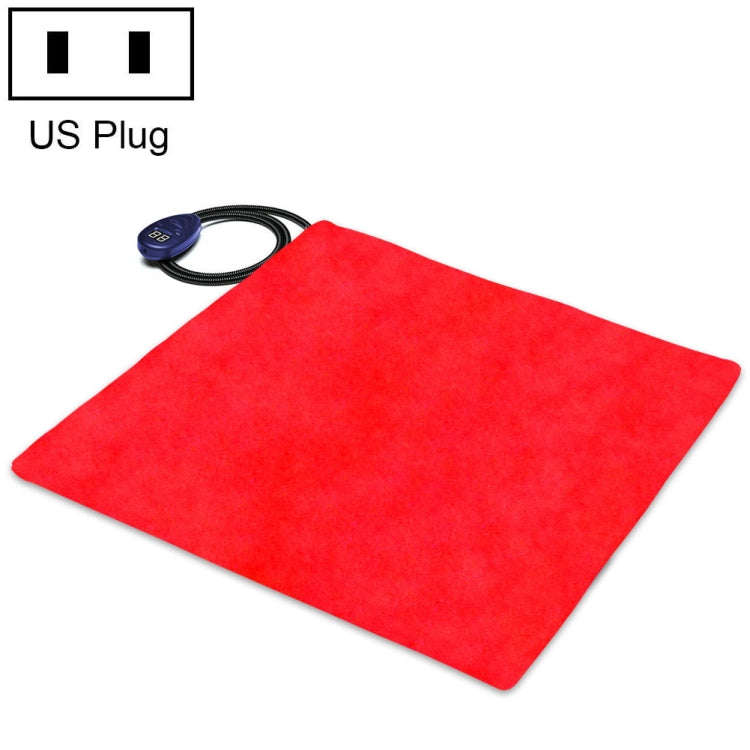 50x50cm Red 12V Low Voltage Multifunctional Warm Pet Heating Pad Pet Electric Blanket(US Plug)