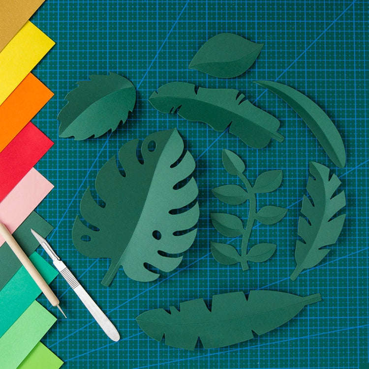 Paper-cut Leaf Ornaments Photography Props(Blackish Green)