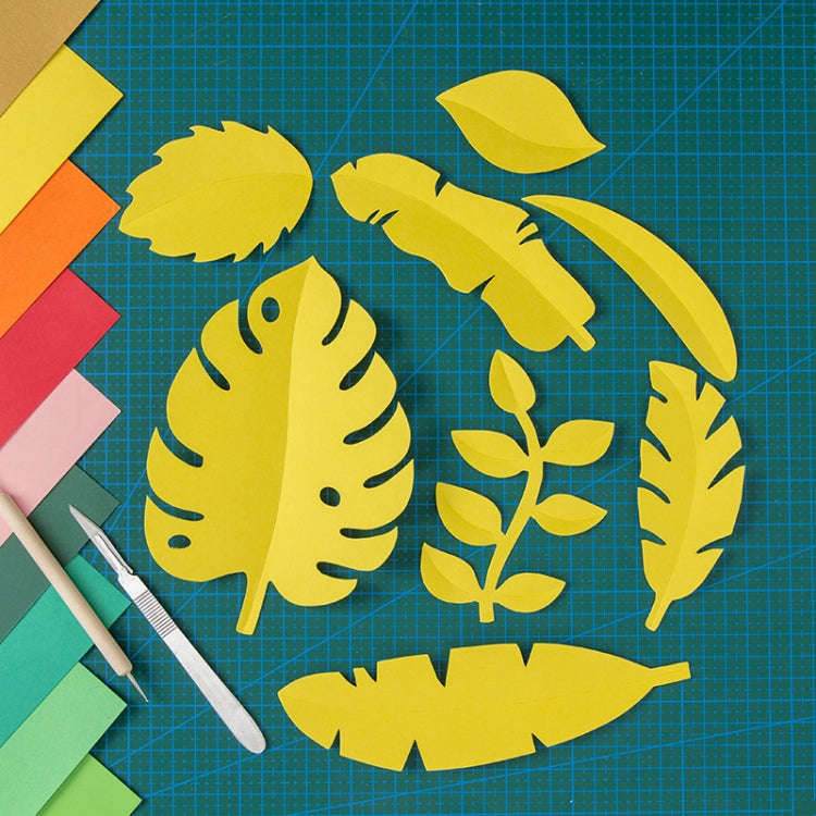 Paper-cut Leaf Ornaments Photography Props(Lemon Yellow)