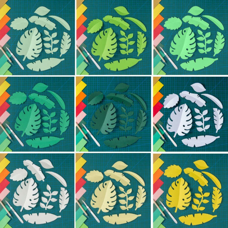 Paper-cut Leaf Ornaments Photography Props(Lemon Yellow)