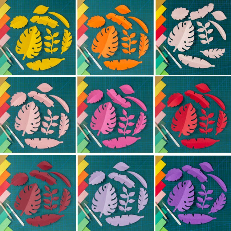 Paper-cut Leaf Ornaments Photography Props(Wine Red)