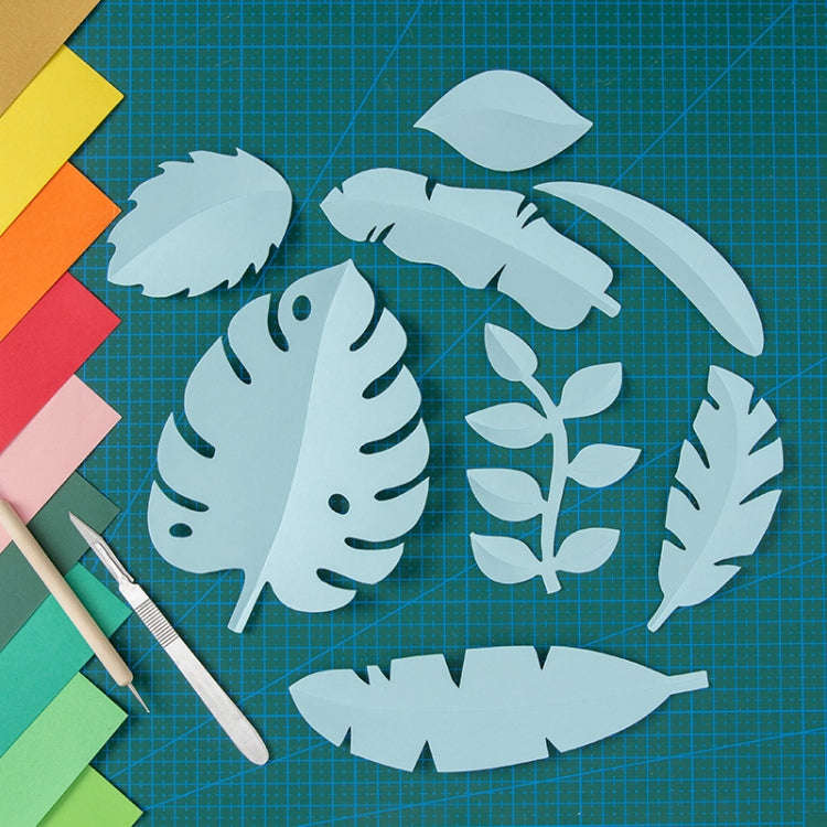 Paper-cut Leaf Ornaments Photography Props(Light Blue)