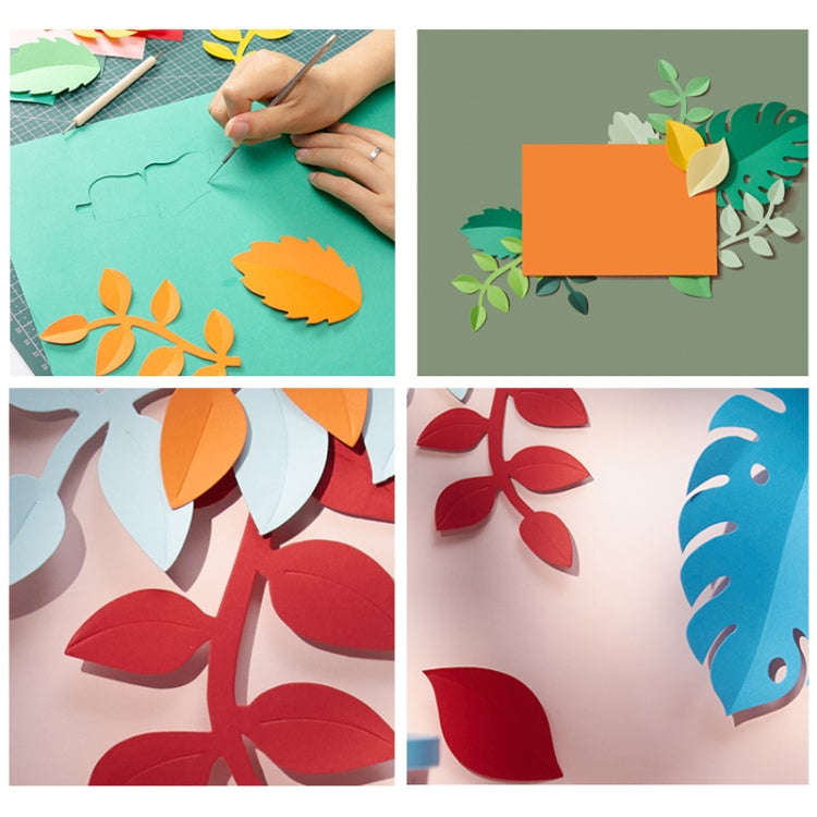 Paper-cut Leaf Ornaments Photography Props(Lake Blue)