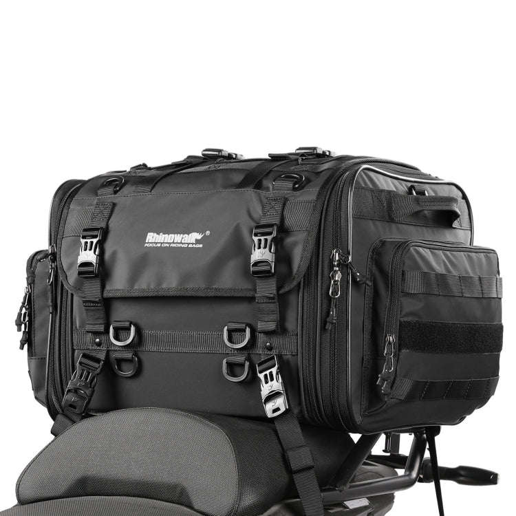 Rhinowalk MT4060 Large-capacity Foldable Expandable Tail Bag for Motorcycle Riding with Rain Cove...