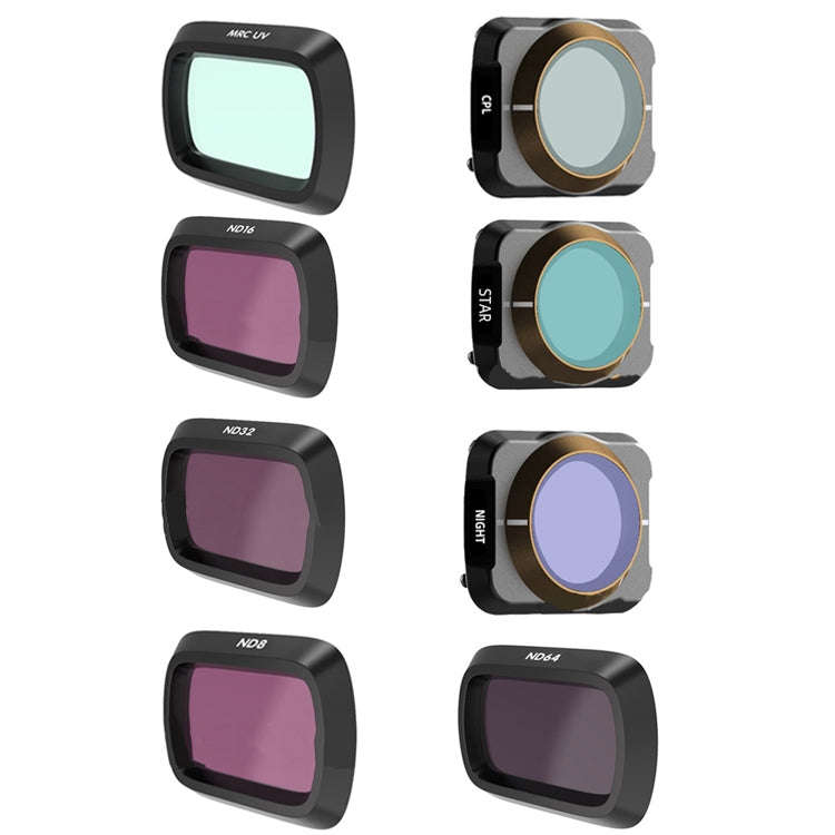 JSR For DJI Mavic Air 2 Motion Camera Filter, Style: UV+CPL+ND8+ND16+ND32+ND64+STAR+Anti-light