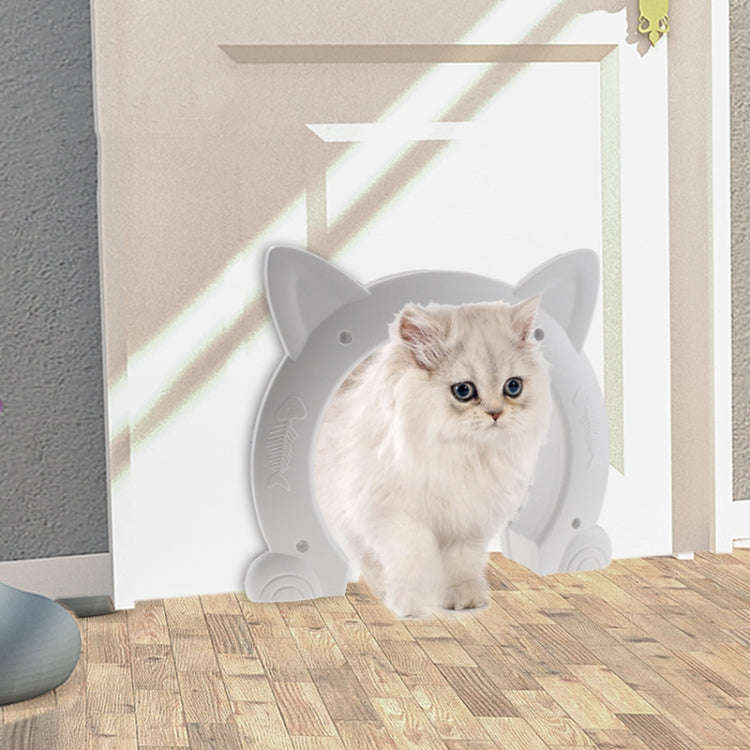 MM01 Can Control the Direction of Access Pet Door Flap Cat Door(White)