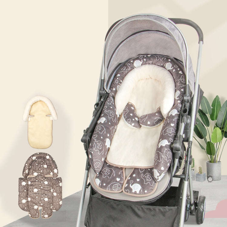 Winter and Summer Baby Stroller Pad Neck Protector Removable Sleeping Pad(Deep Gray)