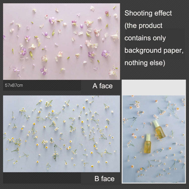 3D Double-Sided Matte Photography Background Paper(Blue+Pink Flower)