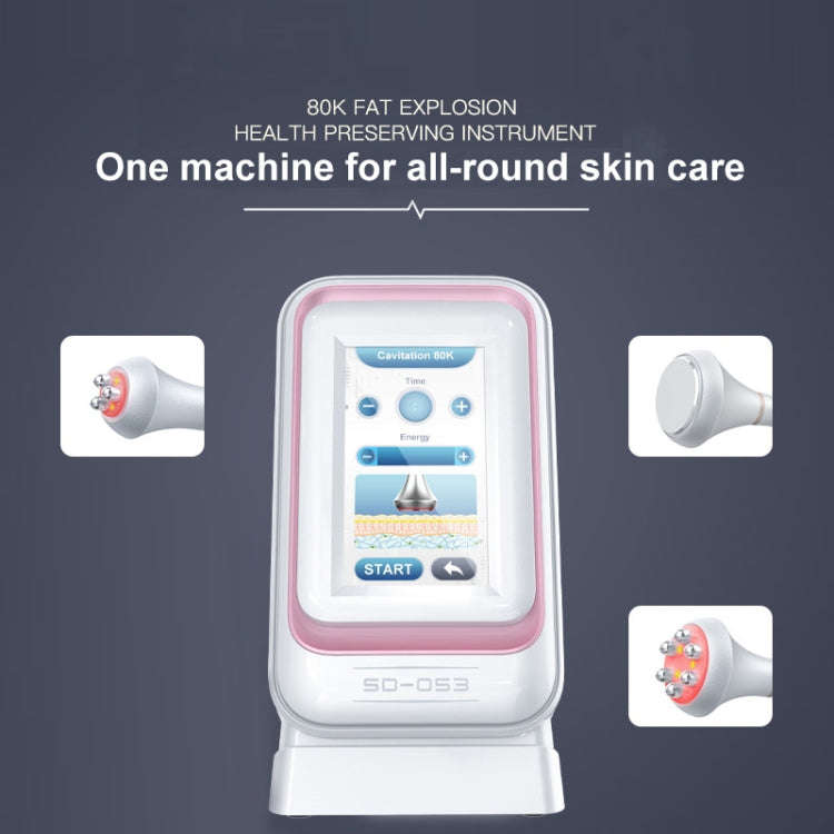 3 In 1 80k Metal Fat Blaster RF Ultrasonic Beauty Machine US Plug(Pink Edge)