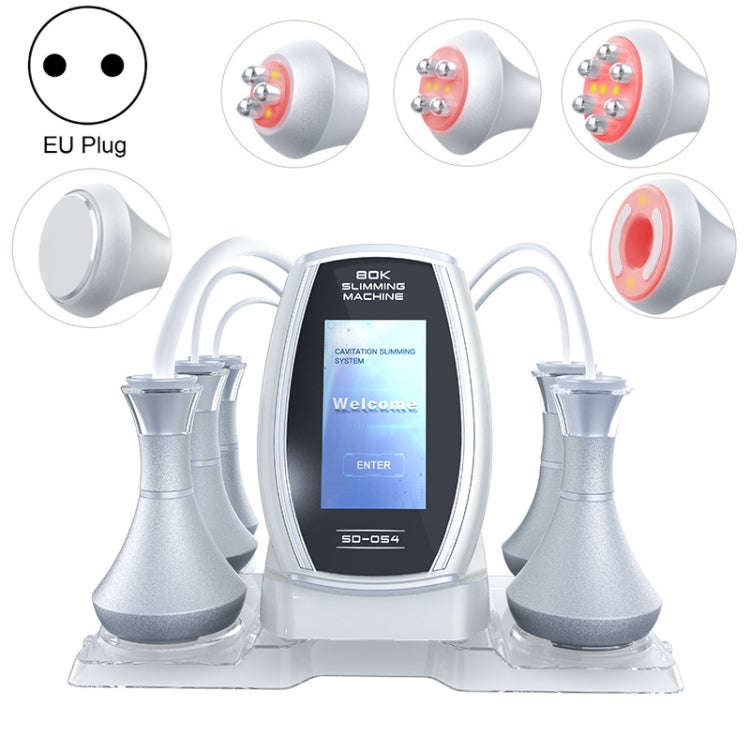 5 In 1 80K Ultrasonic Cavitation Vacuum Radio Frequency Lipo Slimming Machine EU Plug(Silver Edge)