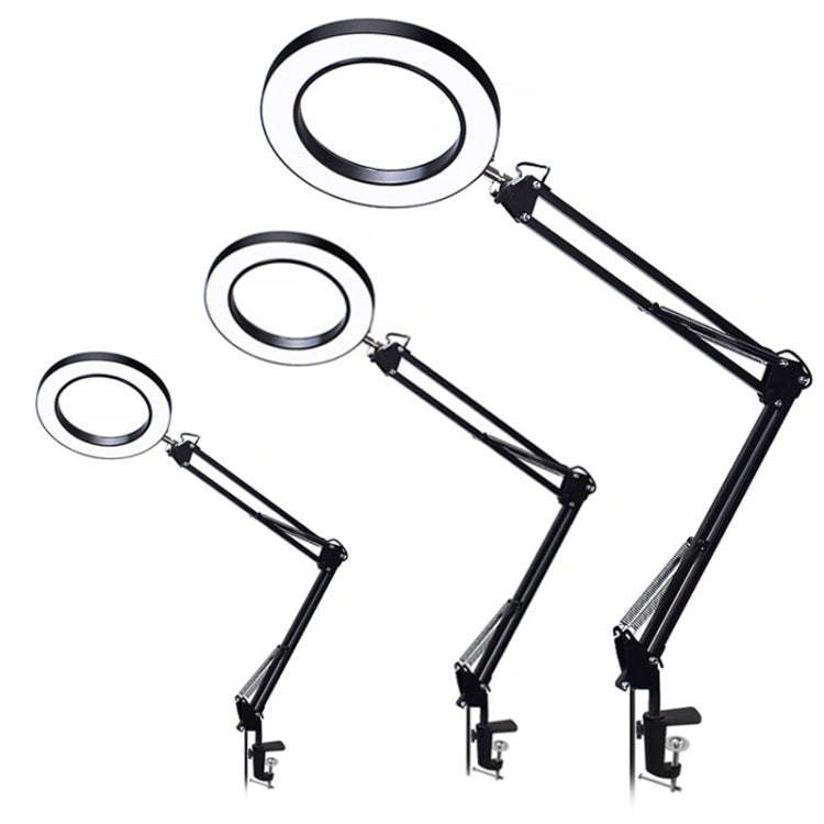 5X Magnifying Glass LED Folding Long Arm Clip Light Eye-protection USB Reading Lamp, Size: Large(...