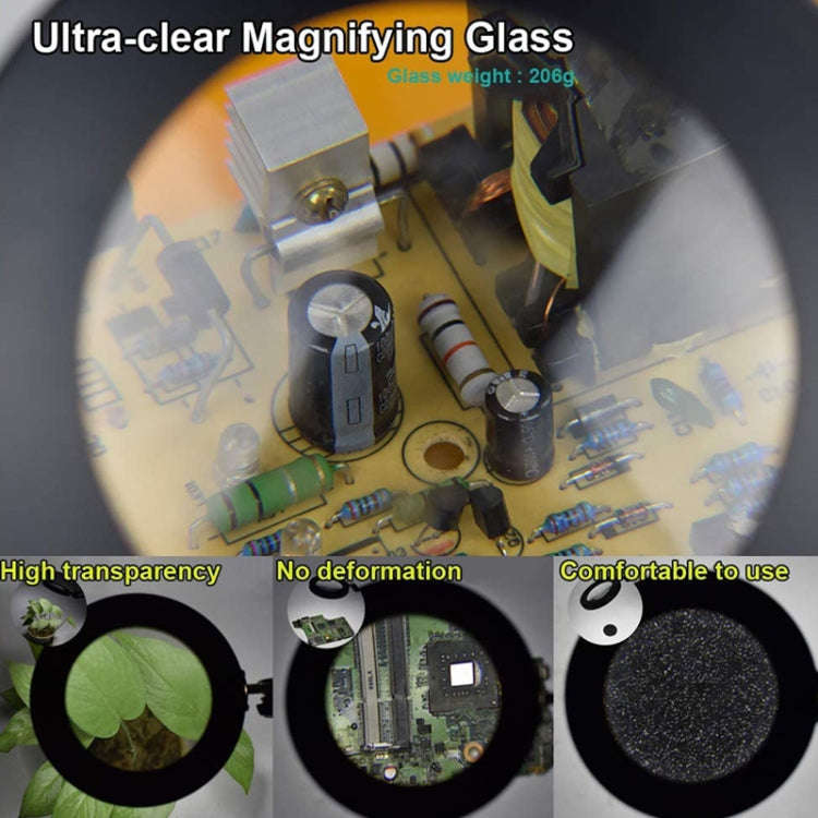 5X Magnifying Glass LED Folding Long Arm Clip Light Eye-protection USB Reading Lamp, Size: Large(...