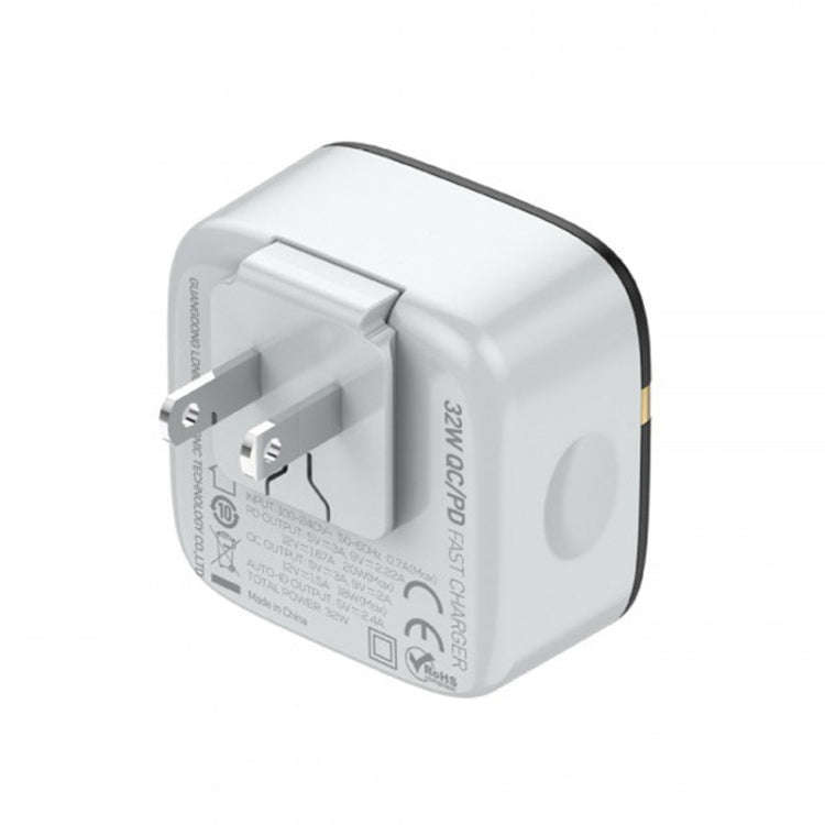 LDNIO A3513Q 32W QC3.0 3 USB Ports Phone Adapter US Plug with Type-C to 8 Pin Cable