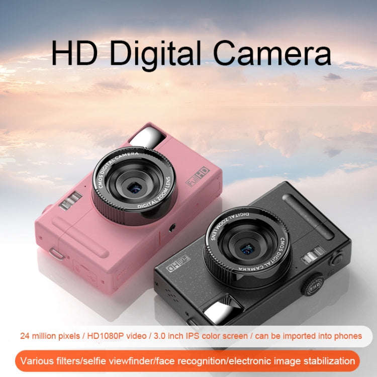 R1 48 Million HD Pixels 3.0 Inch IPS Screen Children Digital Camera, Spec: Black+Card Reader