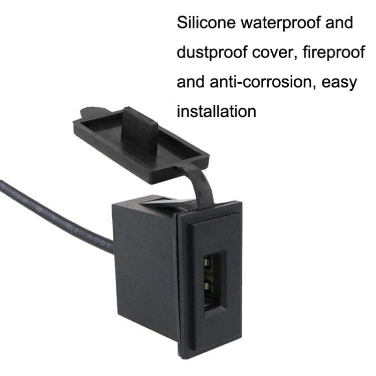 2PCS 2.4 A Motor Boat Trailer Car Modified Square Single USB Car Charger(Black)