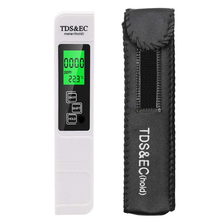 Backlight Model TDS & EC Water Quality Test Pen Meter Conductivity Test Pen(White)