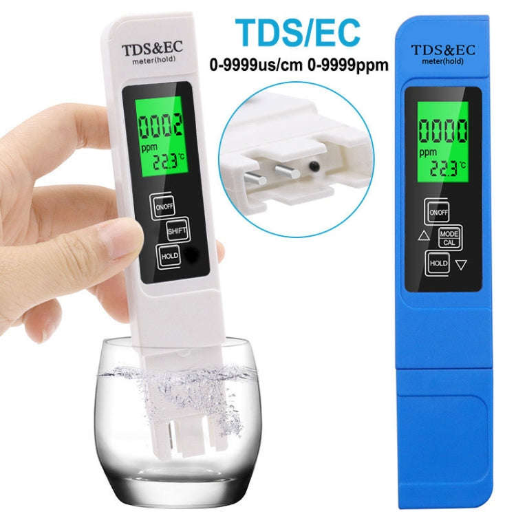 Backlight Model TDS & EC Water Quality Test Pen Meter Conductivity Test Pen(Blue)