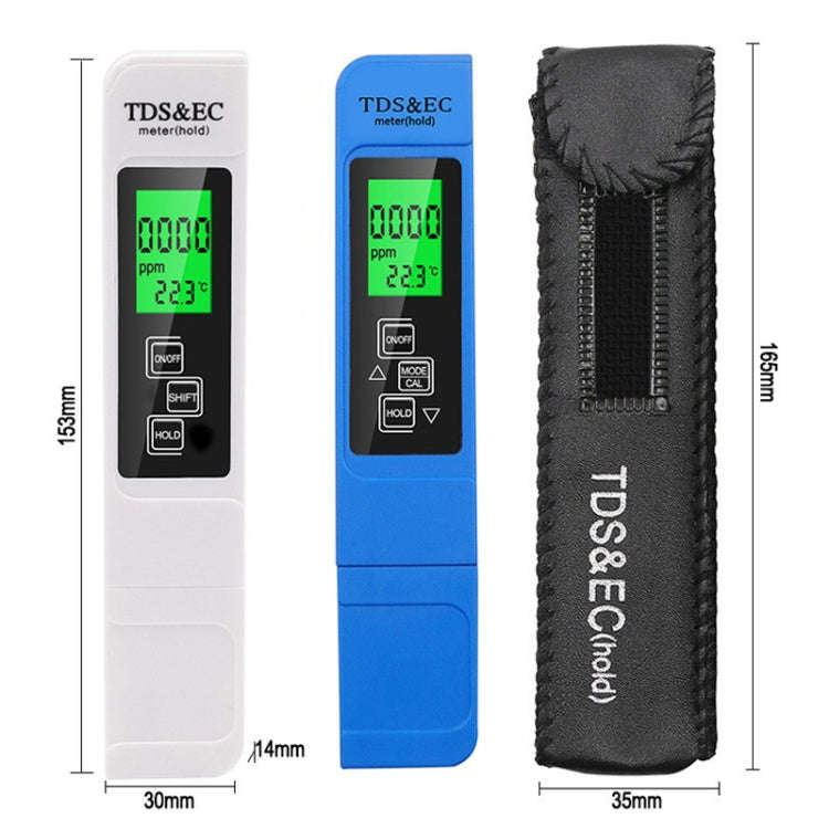 Backlight Model TDS & EC Water Quality Test Pen Meter Conductivity Test Pen(Blue)