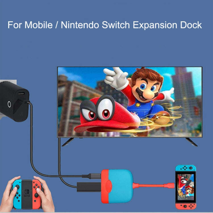 H0231 For Mobile / Nintendo Switch Expansion Dock Portable Base(Red Blue)