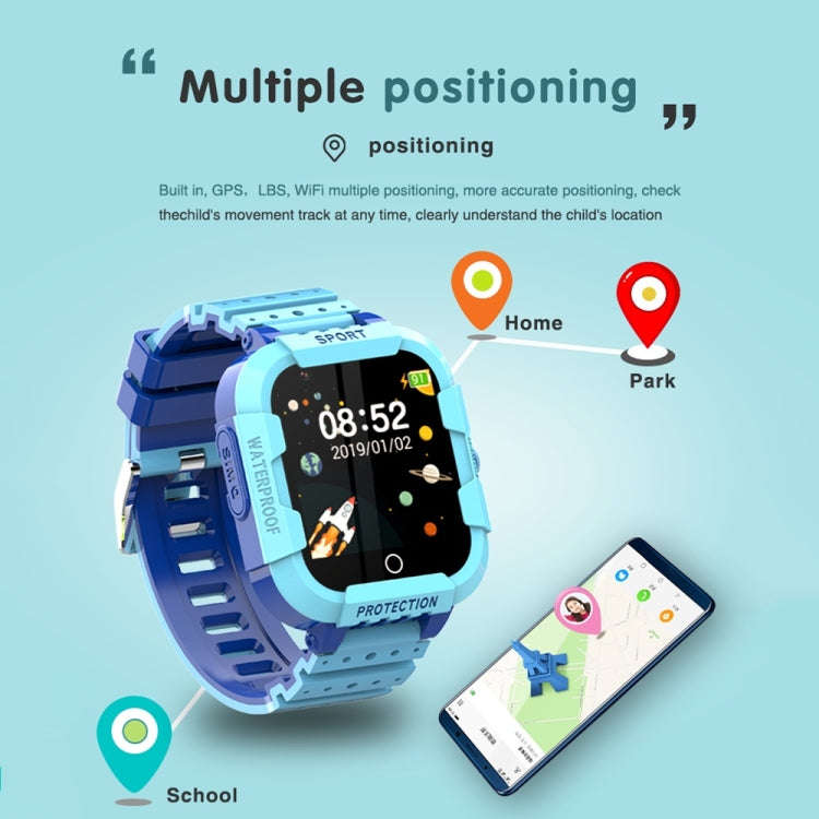 DF75 1.4 Inch 4G GPS Positioning Children Waterproof Smart Calling Watch With SOS Function(Black)