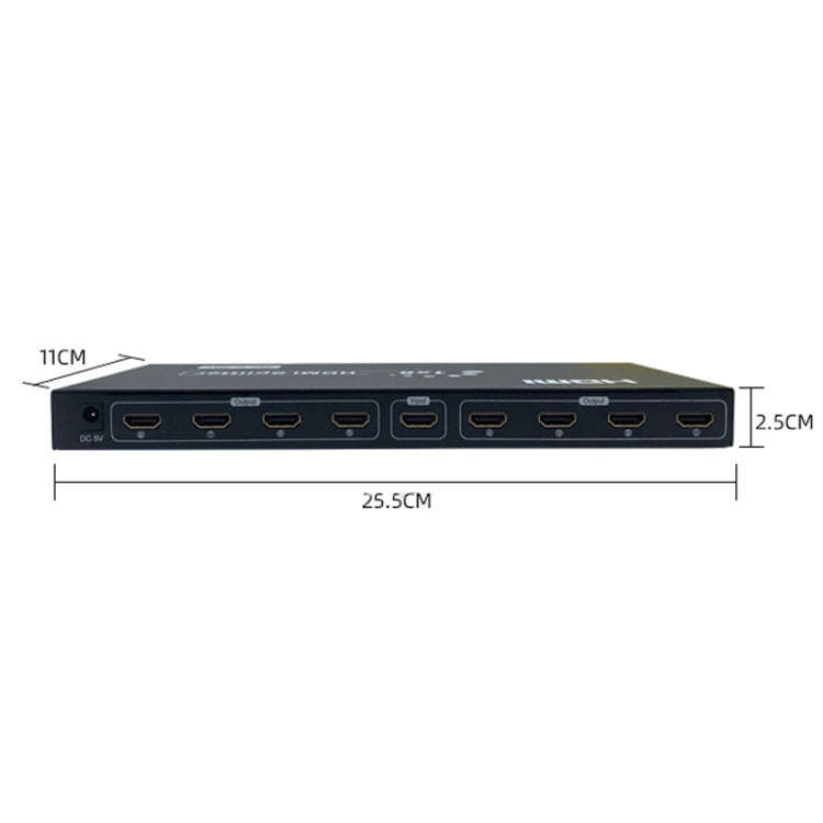 FJGEAR SM4K108 8 Ports HDMI Splitter 4K HD Audio And Video Splitter  EU Plug