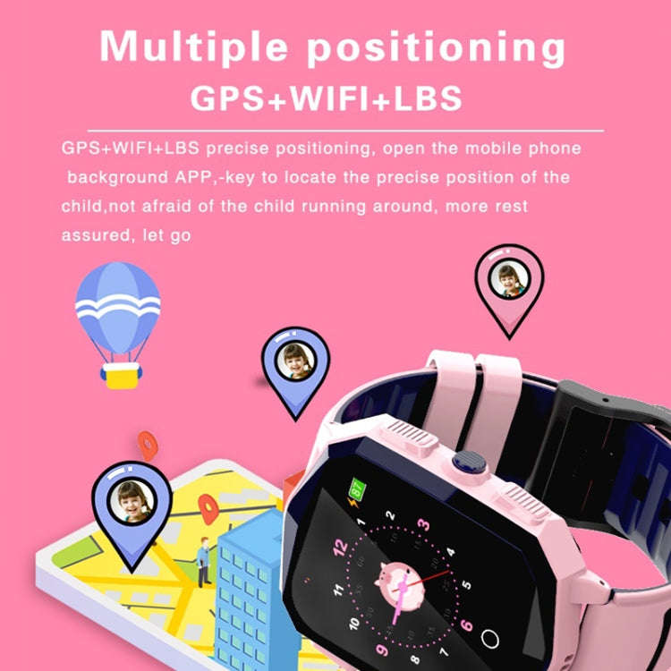 DF73 1.4 Inch 4G GPS Positioning Children Calling Watch With SOS Function(Pink)